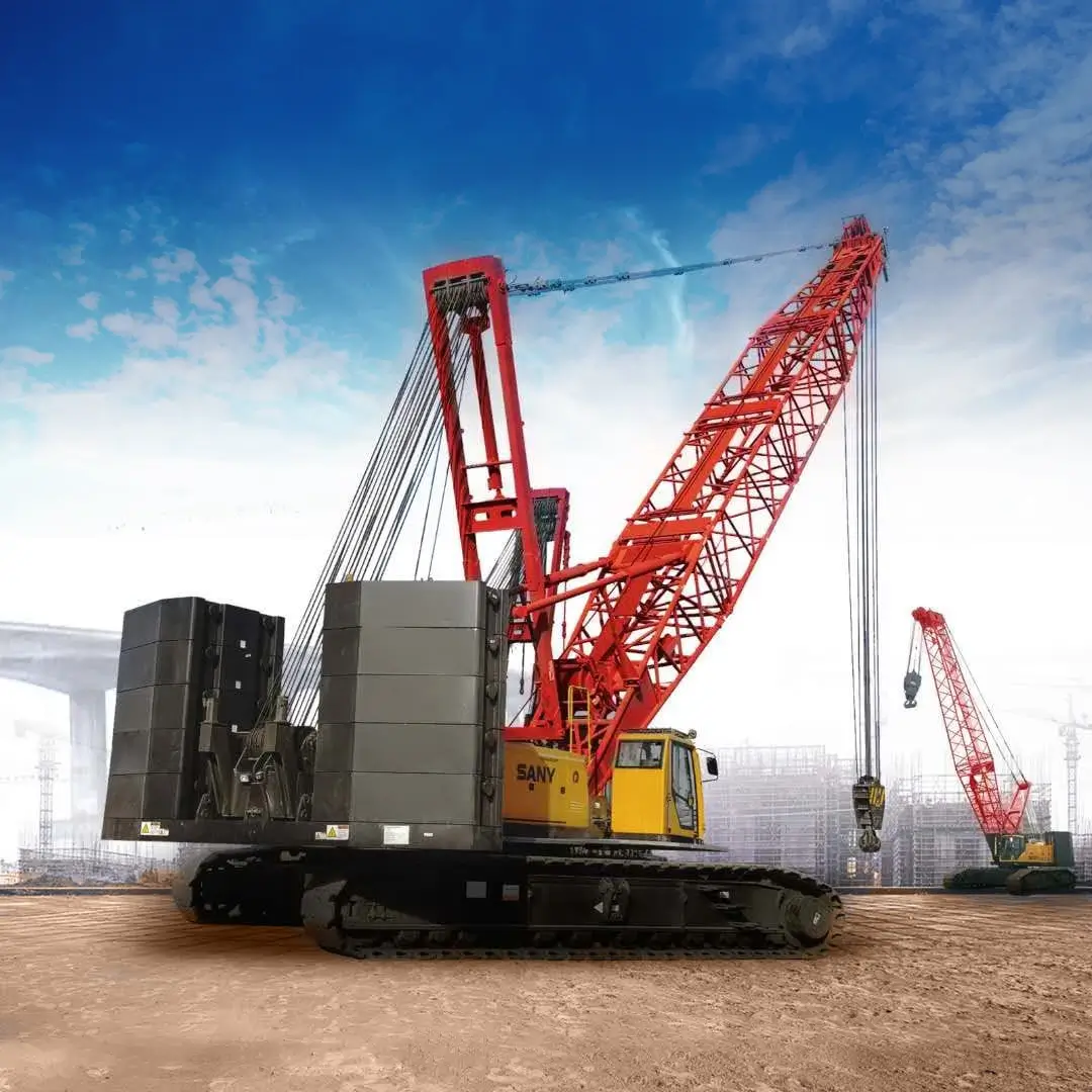 industrial construction site background showing cranes and equipment silhouette