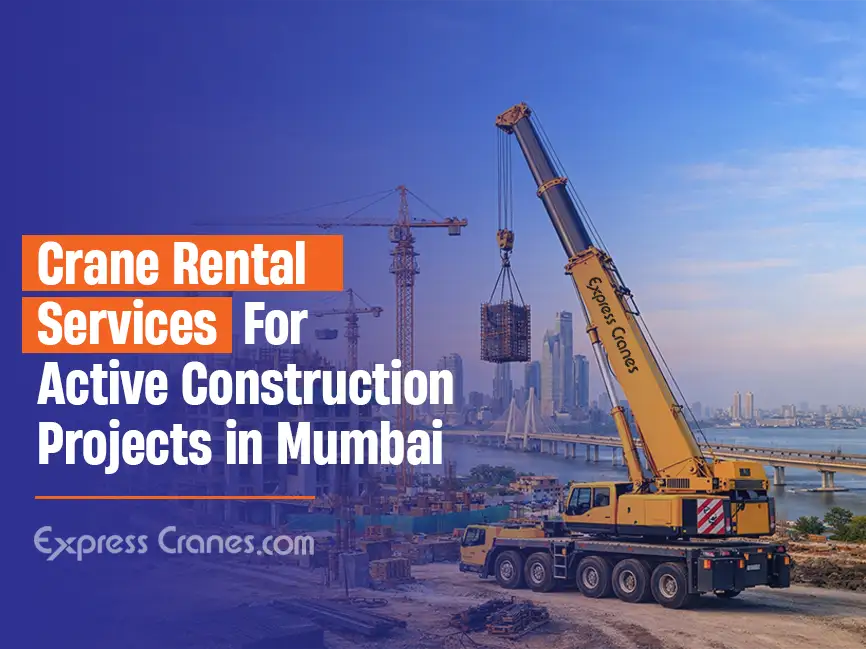 Yellow mobile crane operating at an active construction project site in Mumbai