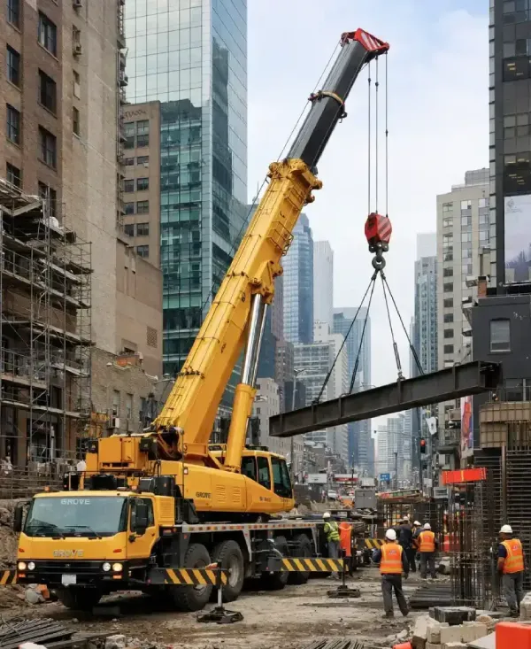 Mobile crane used for construction projects in Mumbai