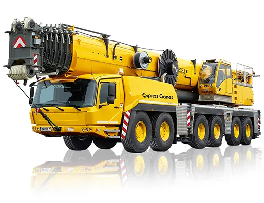 close view of Grove GMK6300L all terrain crane in active operation