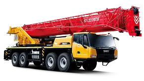 SANY STC1100T6 Truck Mounted Crane SANY STC1100T6 truck mounted telescopic crane positioned for infrastructure project lifting