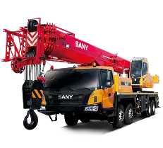 SANY STC600C Mobile Crane SANY STC600C hydraulic mobile crane setup at active construction project site